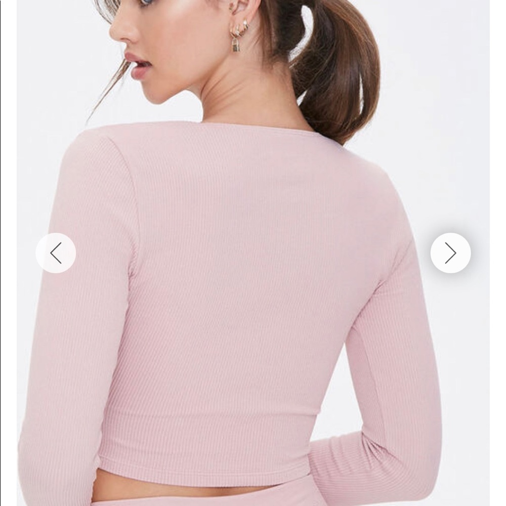 Active Ribbed Surplice Top - Picture 3 of 5